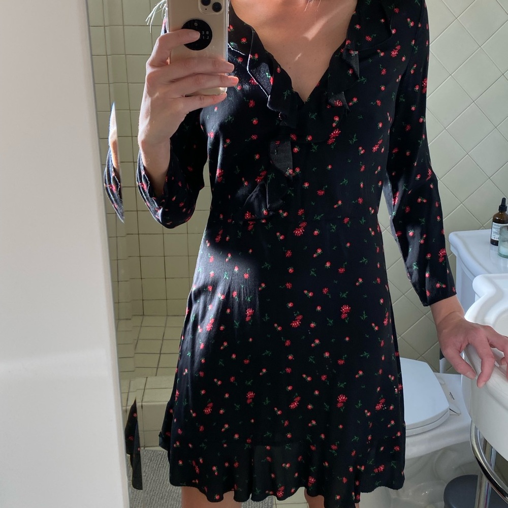 Short Wrap Dress with Flowers